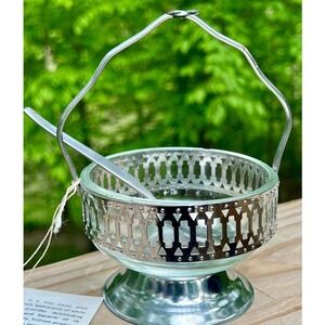 Vintage Towle Trillium Jam Server – Silver-Plated Condiment Dish & Spoon – NOS